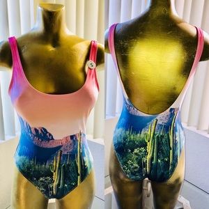 NWT DESERT Photo Print MAILLOT Swimsuit S